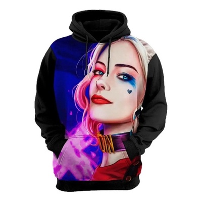 Blusa de Fro Infantil Moletom Alerquina DC Comics 3D Full Feminino Feminina