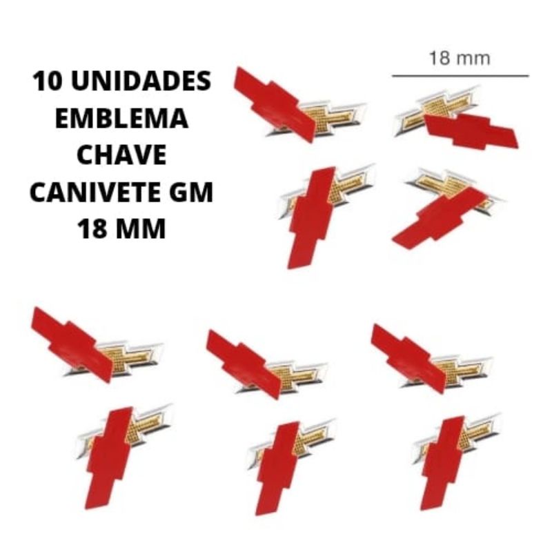 10 Unidades Emblemas Logo Adesivo Chave Canivete Gm em alumínio
