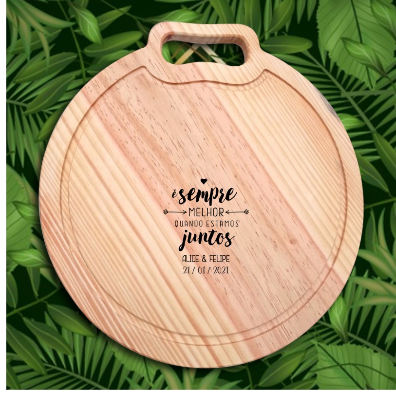 Tábua Redonda Madeira Personalizada Cozinha em Oferta na Shopee
