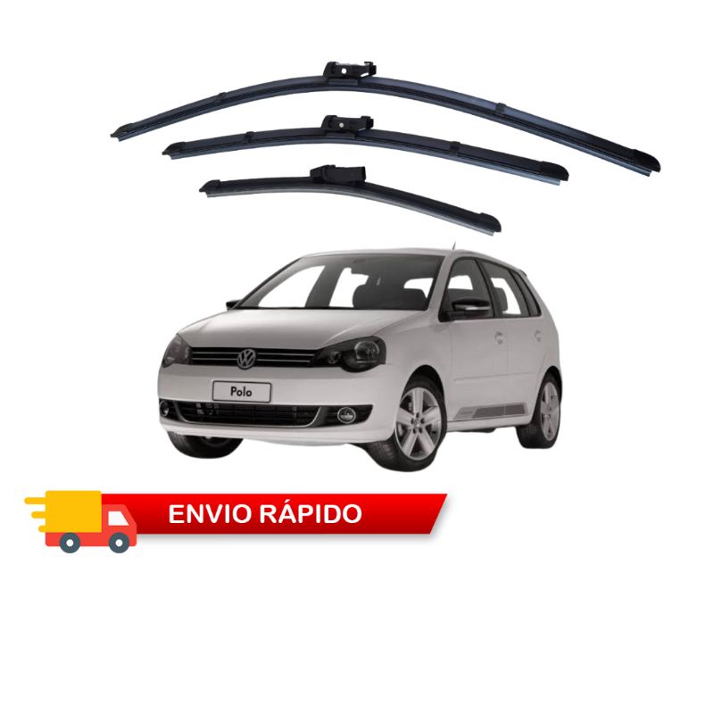 Kit Palheta Limpador Parabrisa Dianteiro + Traseiro Polo 2011 2012 2013 2014 em Oferta na Shopee