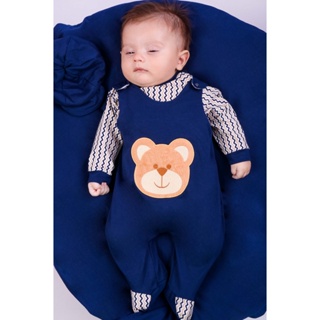 Saída Maternidade Menino Urso Marinho 04 Peças Roupas de Bebê em Oferta na Shopee
