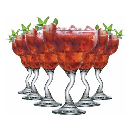 Jogo Taças De Drinks Margarita Twister, Taça de Vidro 6 Peças, 255ml - Ruvolo em Oferta na Shopee