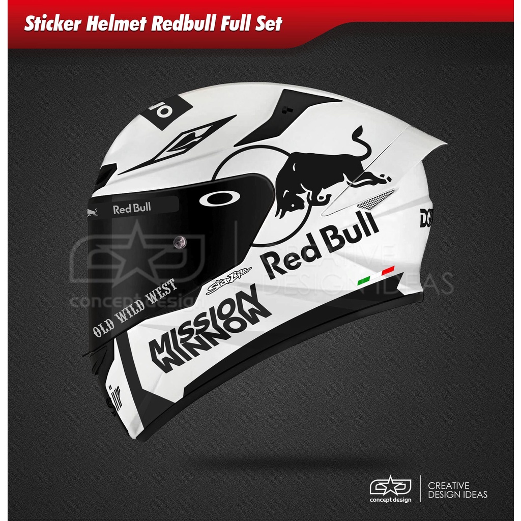 Redbull Adesivo Para Capacete Conjunto Completo