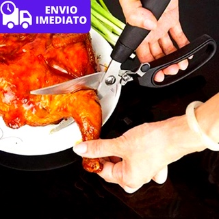 Tesoura Corta e Desossa frango multifunções Corta Peixes e Carne para Cozinha em Aço Inox