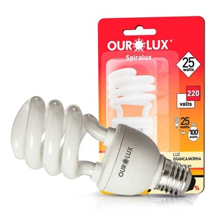 Lampada Fluorescente Espiral 25W 220V E27 2700K Luz Amarela
