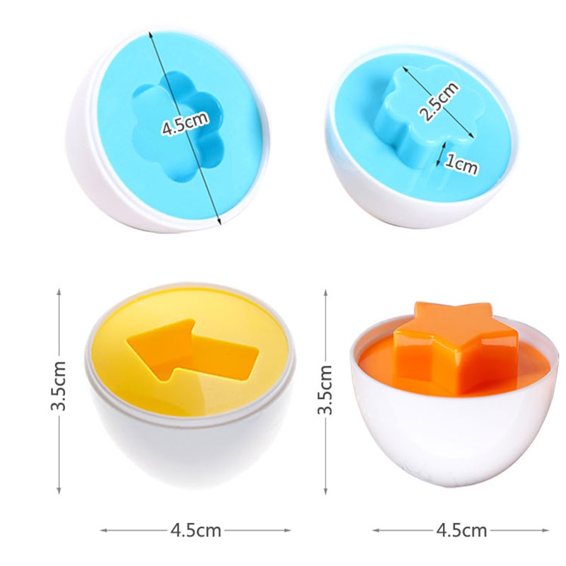 Detalhes do 6 Peças Brinquedo Educativo Montessori 3D Jogo De Ovos Com Cores E Formatos Para Crianças