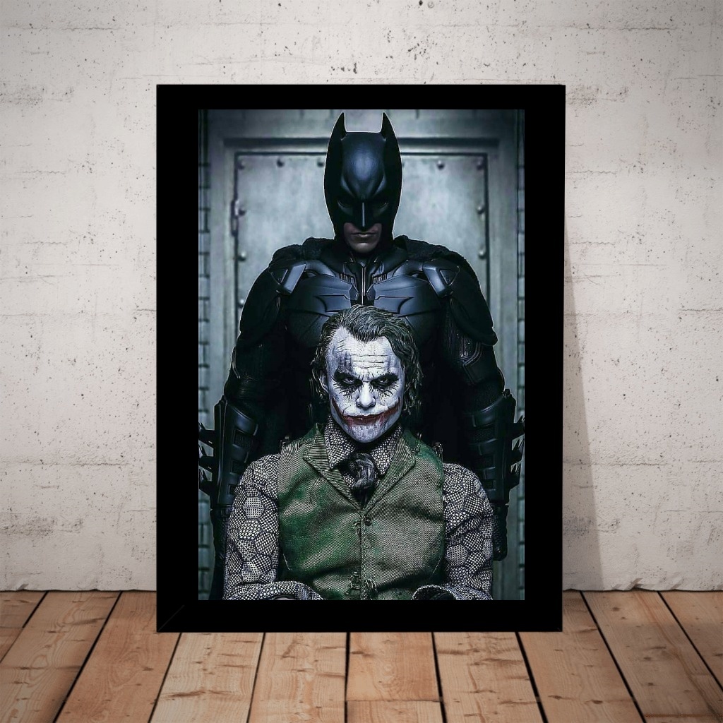 Quadro Arte Coringa X Batman Poster Com Moldura | Shopee Brasil