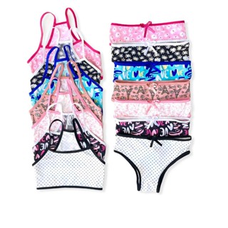 6 Conjuntos Infantil Top e calçinha Estampado em Oferta na Shopee