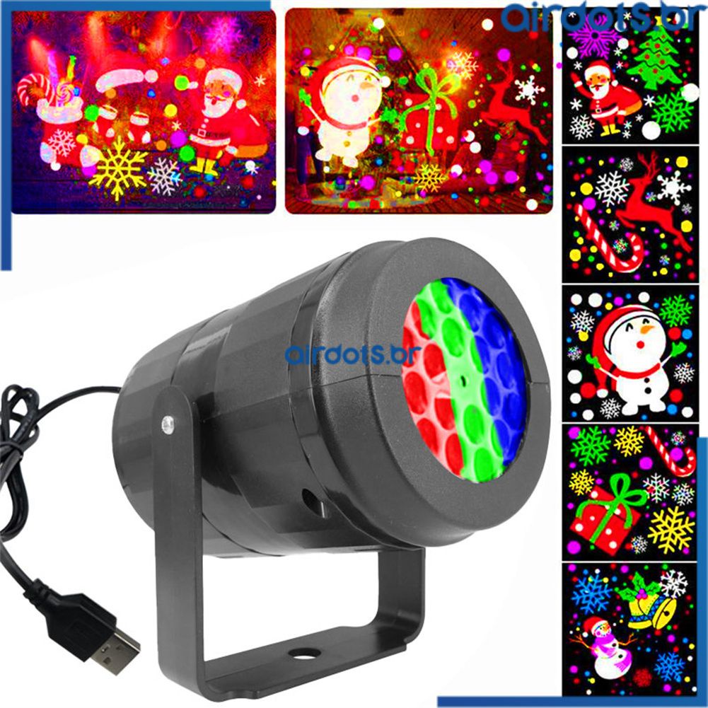 Projetor De Floco De Neve De Natal/Lâmpada Noturna/Luzes LED USB/Decoração  Presentes Para Crianças - Escorrega o Preço