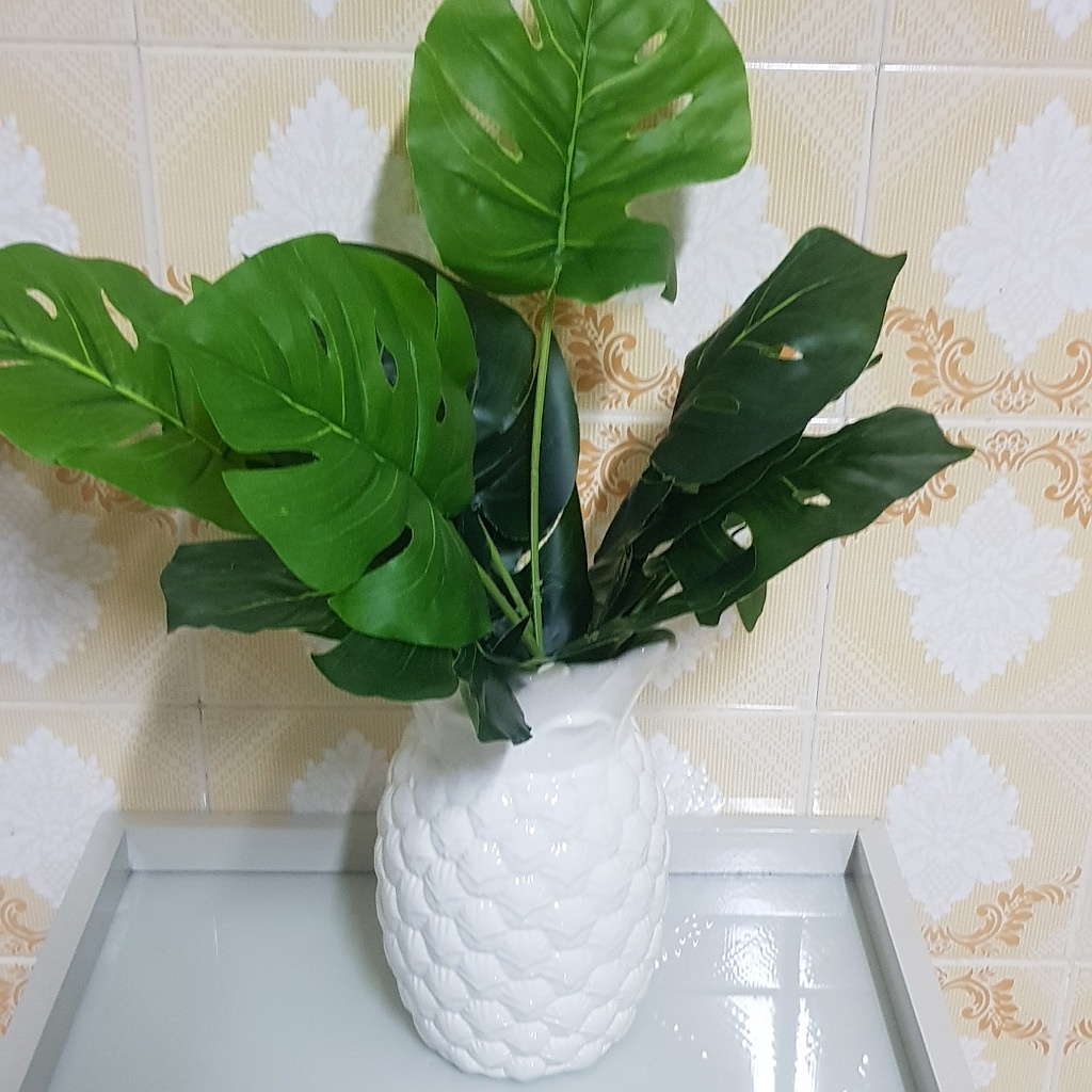 Plantas artificiais folhas de Costela de Adão verde Monstera Decoração Boho  Tropical plástico Planta Artificial 12 folhas | Shopee Brasil