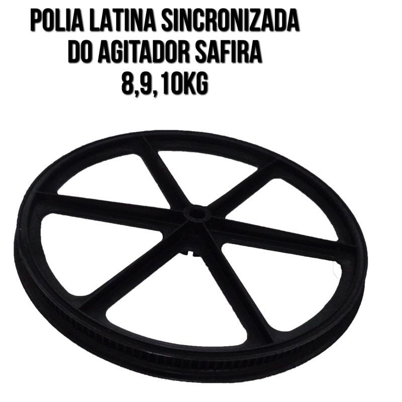 polia latina sincronizada do agitador safira 8,9,10kg 270mm
