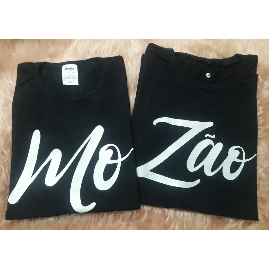 Camiseta Feminina e Masculina para Casal MOZÃO kit com 2 Camisas