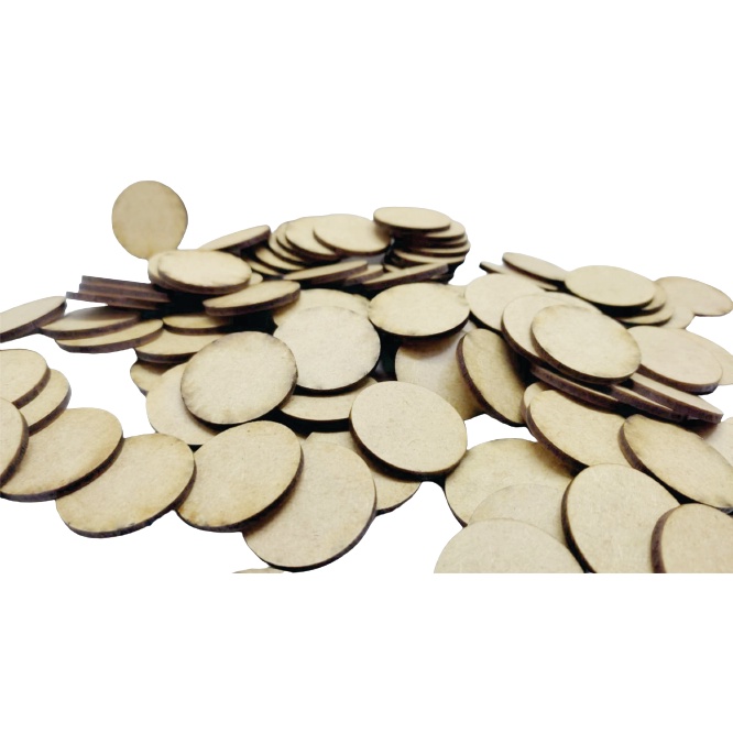Kit 50 circulos em MDF cru varias utilidades 31,75 mm