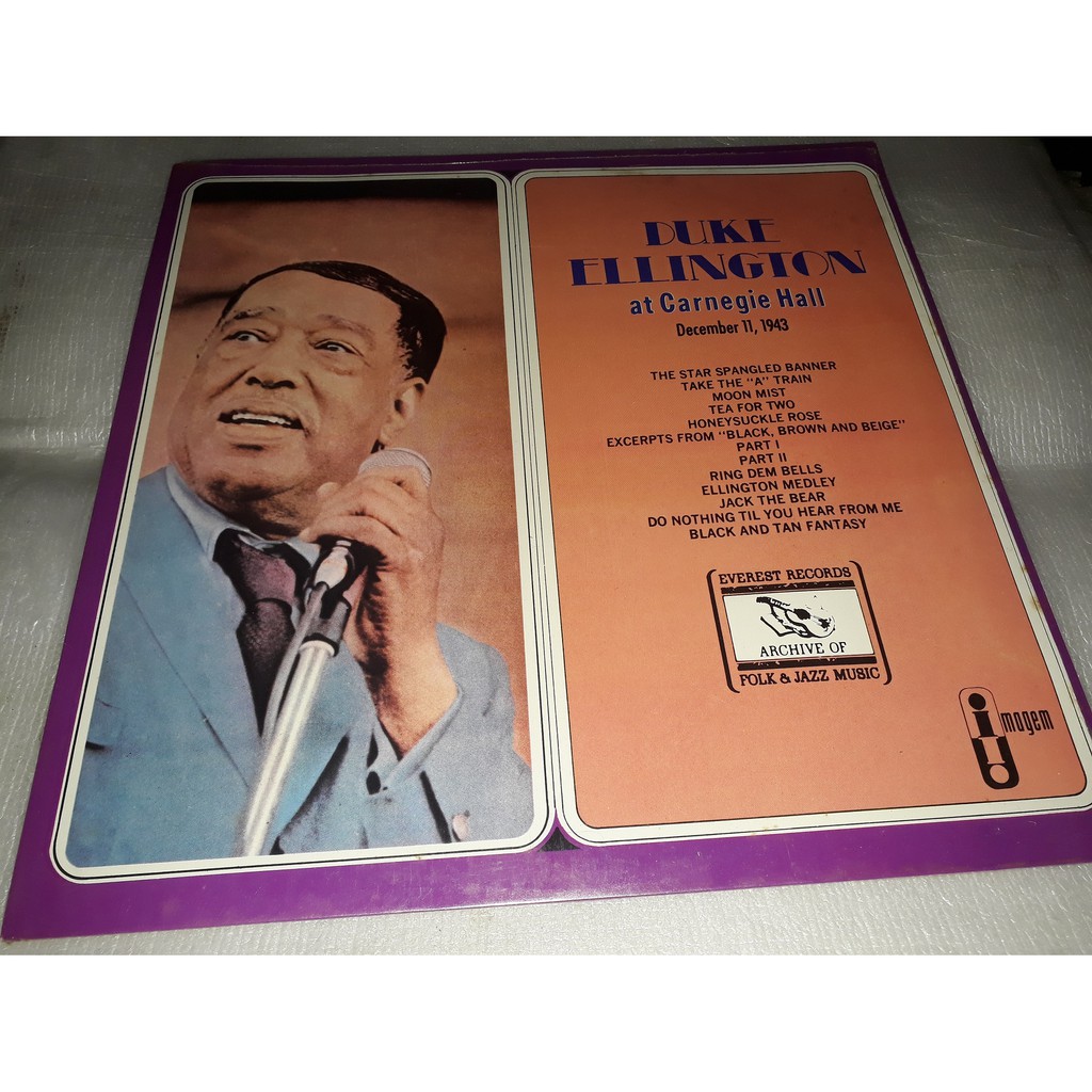 LP DUKE ELLINGTON AT CARNEGIEV HALL DECEMBER 11, 1943 IMAGEM LP NOVO LACRADO ORIGINAL