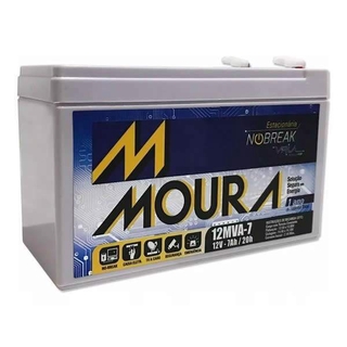 Bateria Moura 12MVA-7 12V 7Ah para alarme, cerca elétrica, no-break