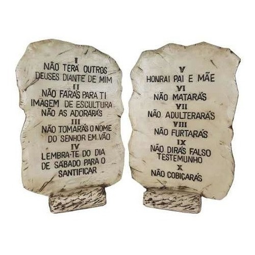 Os Dez Mandamentos De Mesa Deus Moises Jesus Resina 40cm