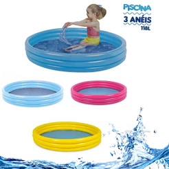 Piscina Infantil Inflável 3 Anéis 118 Litros