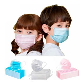 Máscara Infantil Descartável Azul Branco Rosa Tripla Meltblown