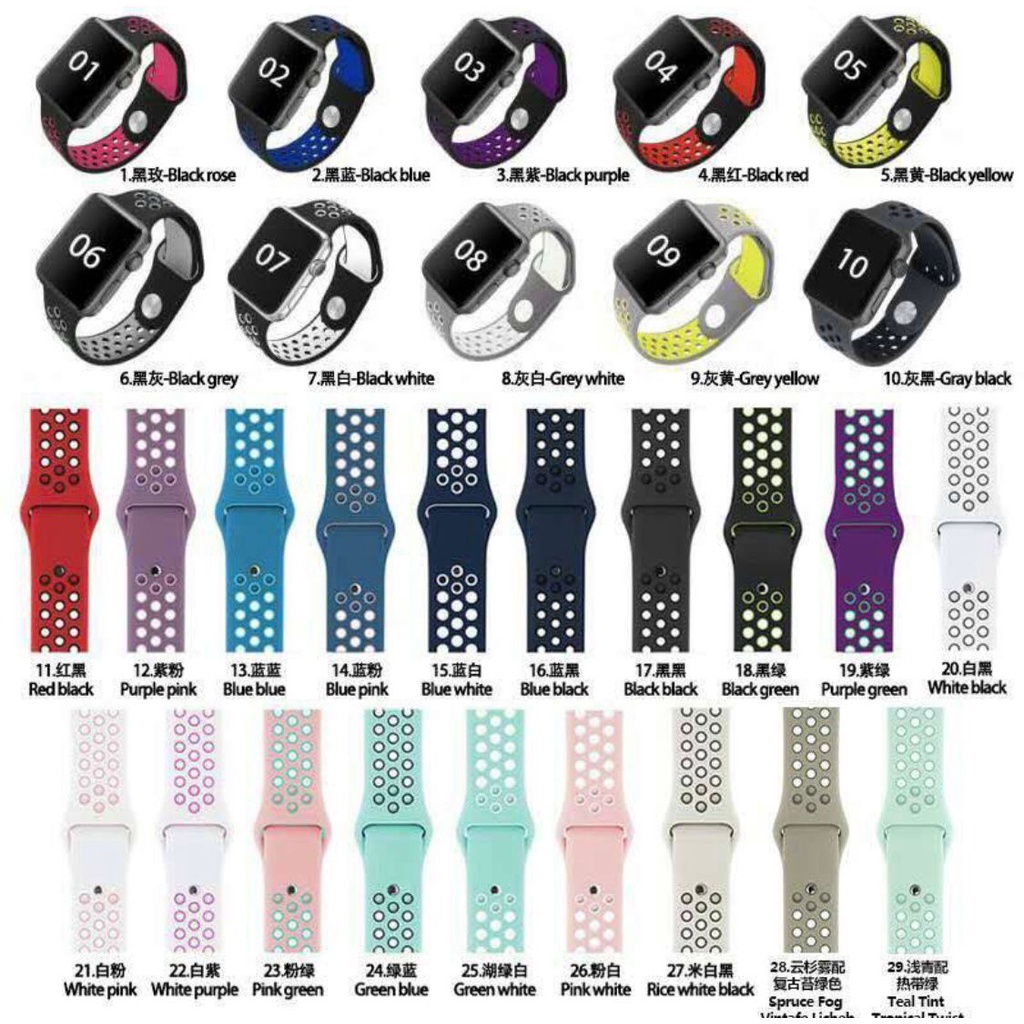 Pulseira Smartwatch Silicone Furo Para SMARTWATCH Series 38mm 40mm 42mm 44mm Series