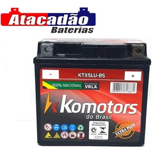 Bateria Komotors Moto 5ah Biz 100 125 Cg 125 150 Bros 125 150 Web 100 Crf 150