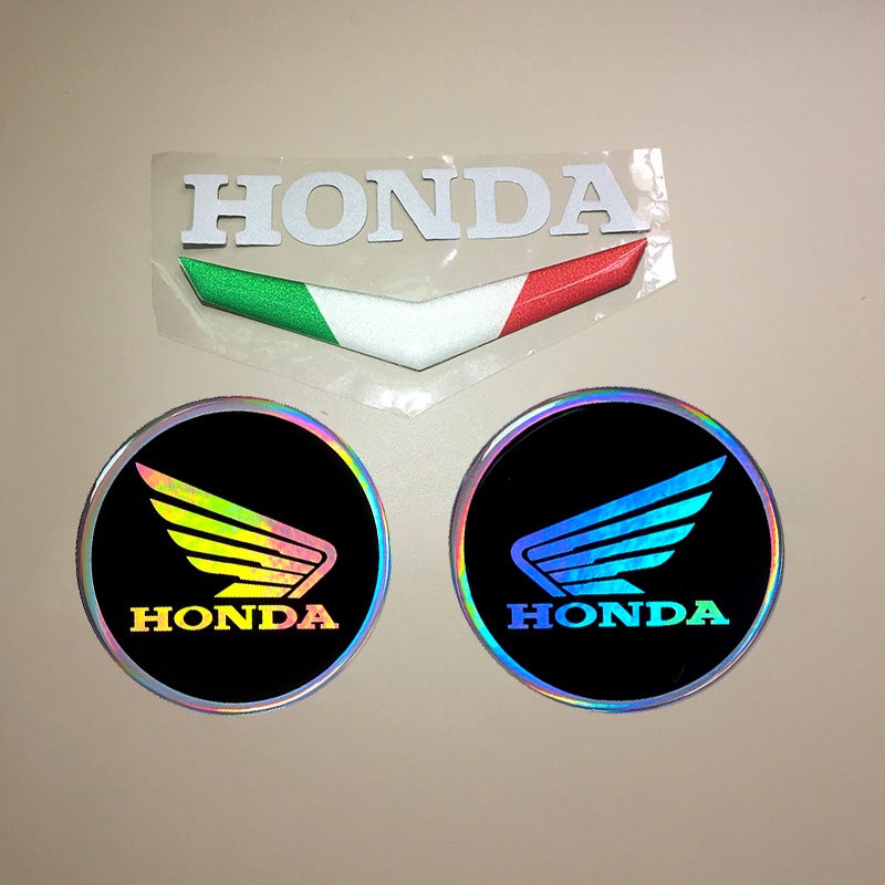 * Estoque Pronto * Adesivos De Arco-Íris Para Motocicleta Em Gel 3D Emblemas De Logotipo Decoração De Pára-Brisa Honda
