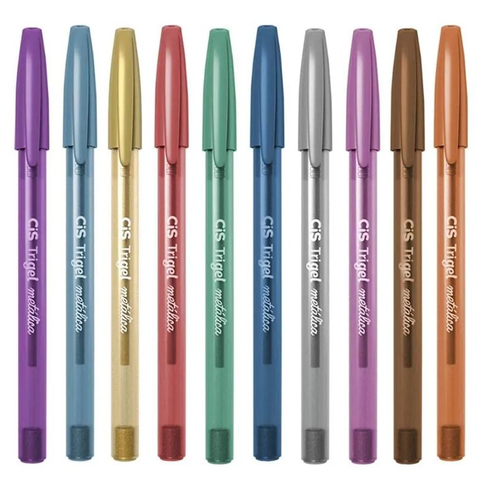 Canetas Gel Trigel Metálica 1,0mm Cis - Unidade | Shopee Brasil