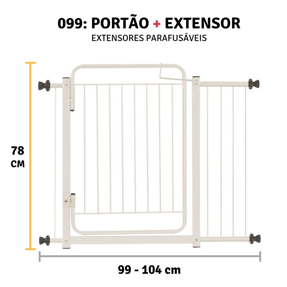 Grade Portão Proteção Pet Cachorro 99 A 104 Cm Criança Cães