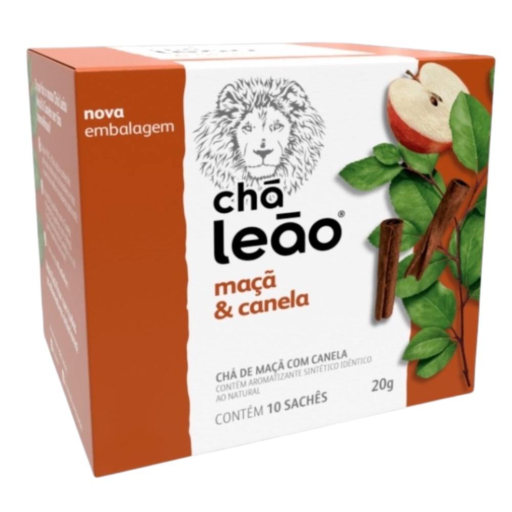 Cha Leao Premium, Maca e Canela, 10 saquinhos