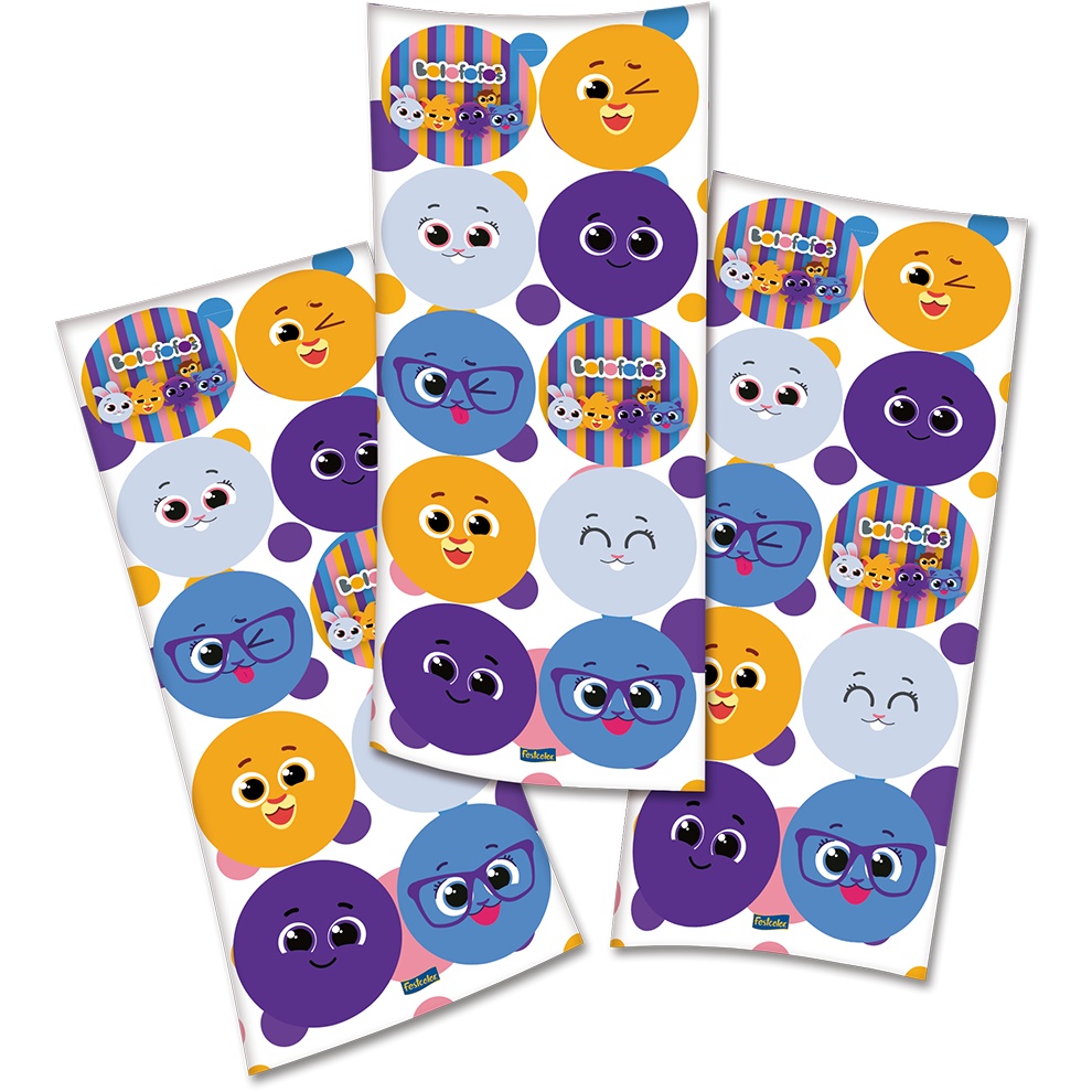 Adesivo Redondo Festa Bolofofos - 30 unidades - Festcolor - Rizzo Festas - Stationery