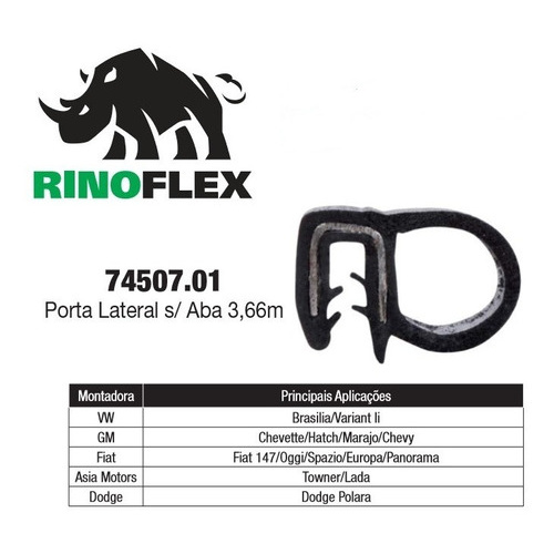 Detalhes do Kit 4 Borrachas Porta Lateral Fiat 147 Europa Panorama S Aba
