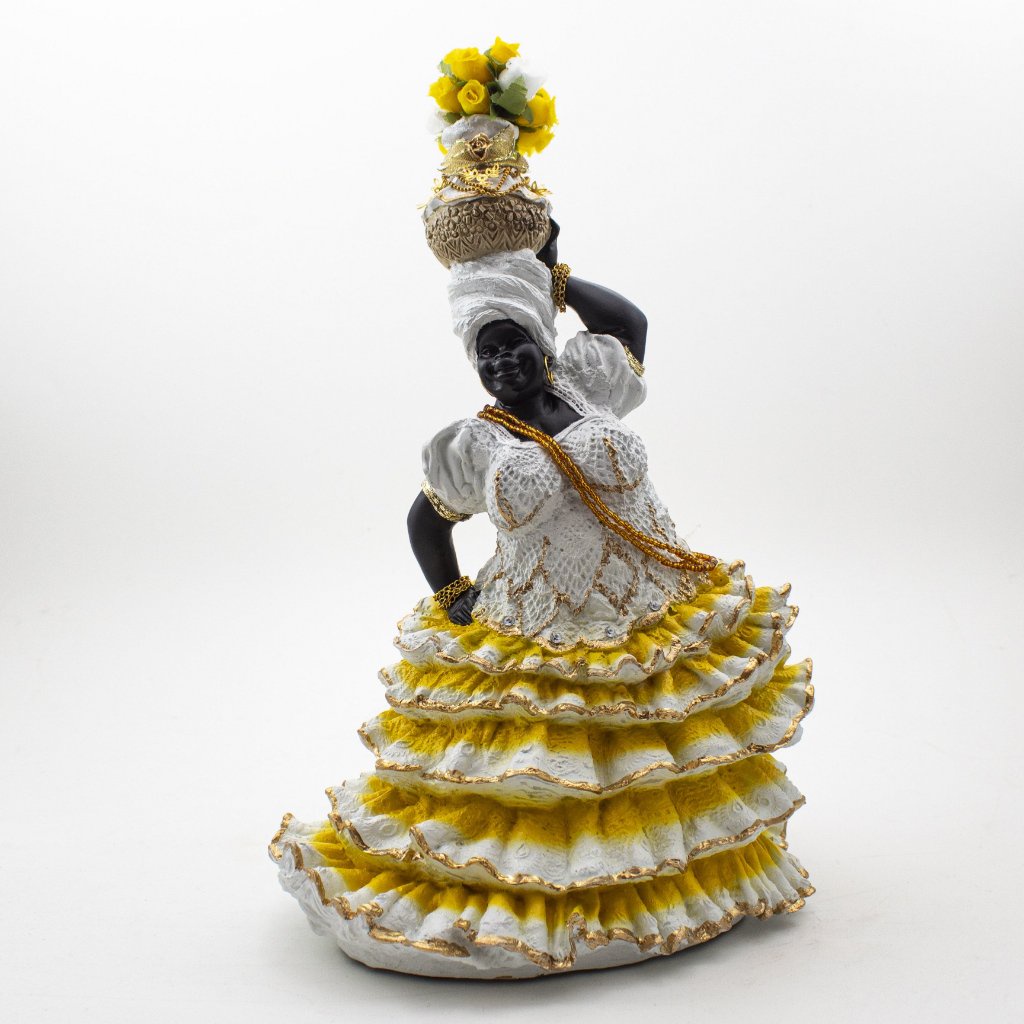 Imagem Baiana Lavagem do Bonfim Luxo Cor Oxum Resina 30 cm