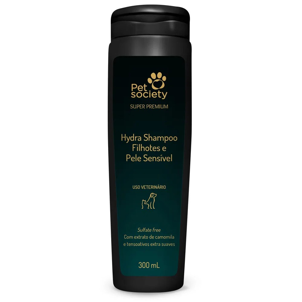 Shampoo Filhotes Pele Sensível Super Premium 300ML Hydra Pet Society em Oferta na Shopee