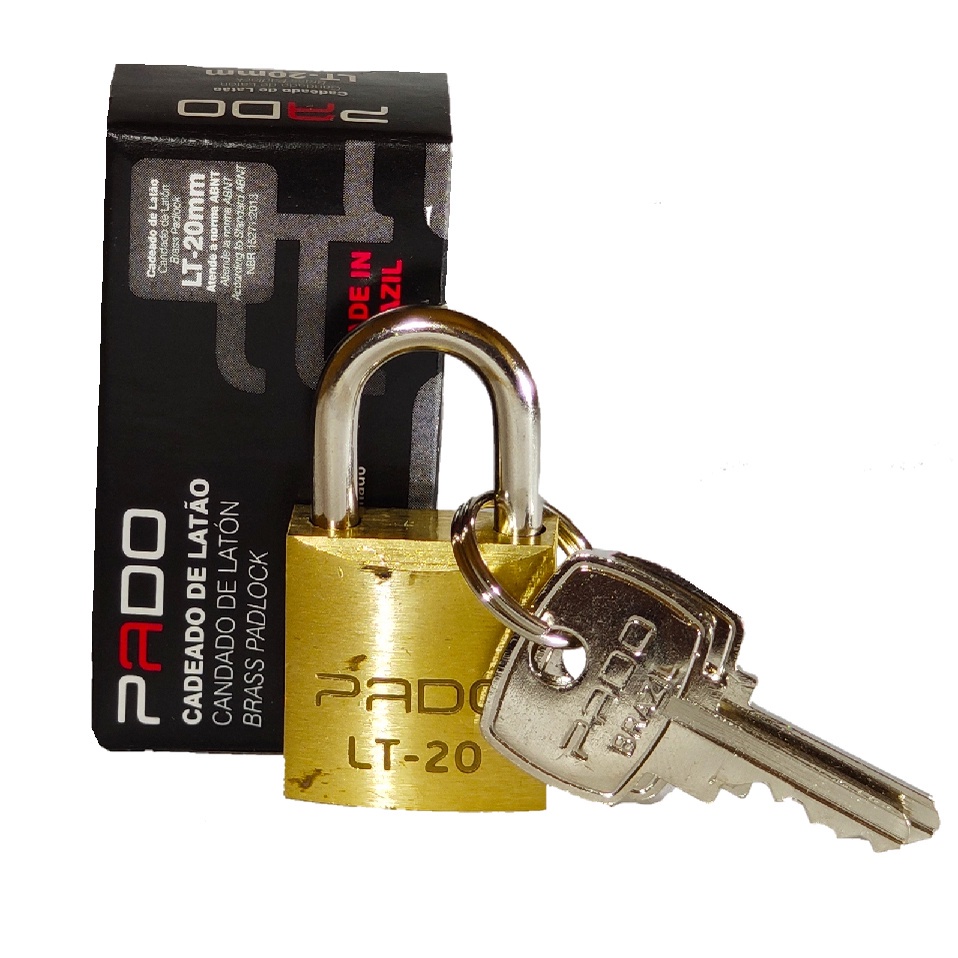 Cadeado Pado Latão Maciço Reforçado Original Lt-20mm