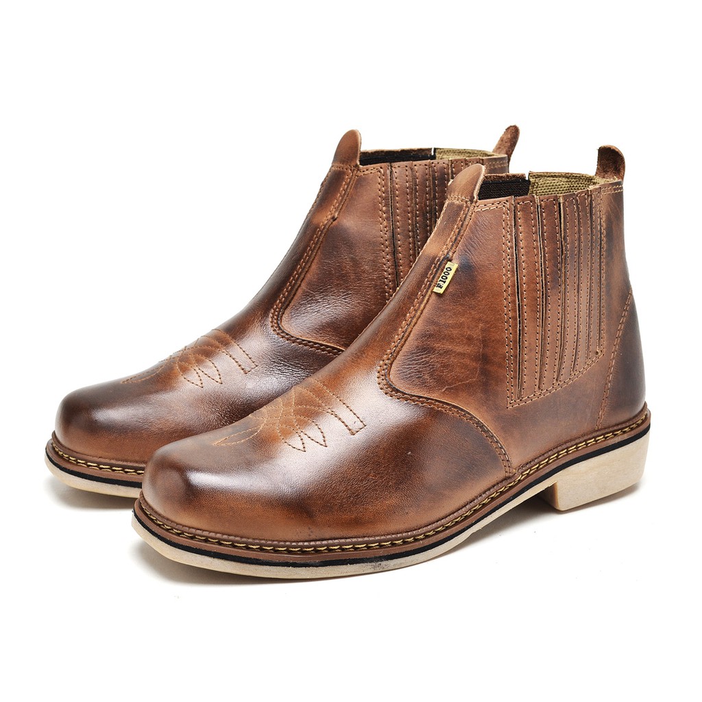 Bota Botina Masculina Em Couro Legitimo Country Calçados a Pronta entrega F1000