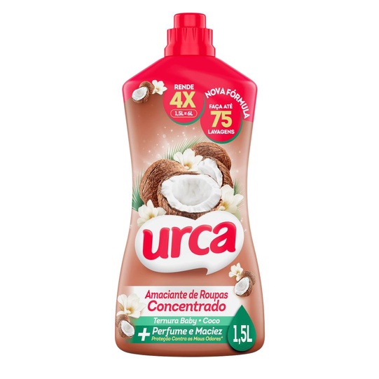 Amaciante Concentrado Urca Ternura 1,5L - 75 lavagens - Home & Living