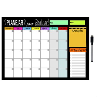 Quadro Planejador de Metal Mensal 29x40cm + Caneta em Oferta na Shopee
