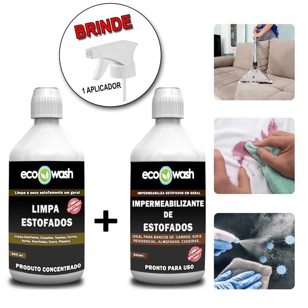 Kit Limpeza Do Estofado Sofá + Impermeabilizante 500ml