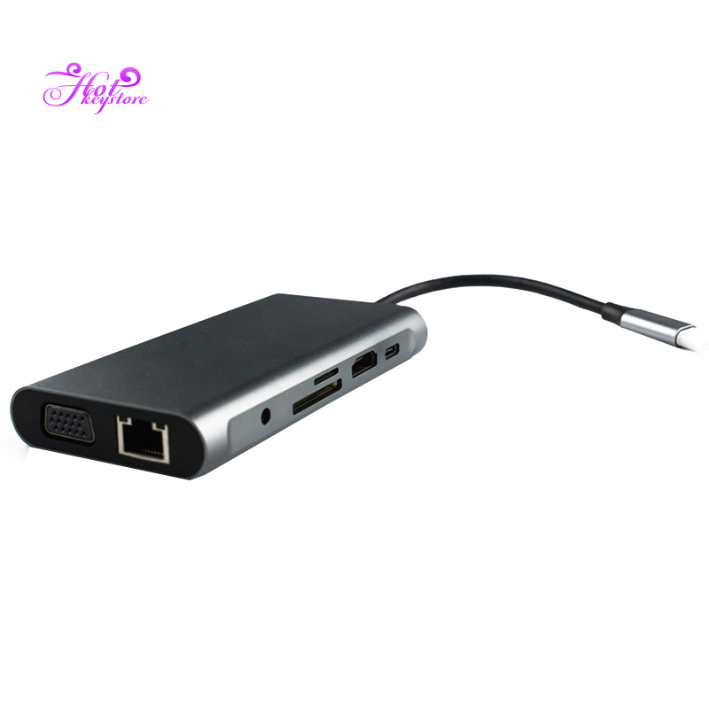 Hub Usb C 10 Em 1 Thunderbolt 3 Adaptador Dock Ethernet Para Macbook ...