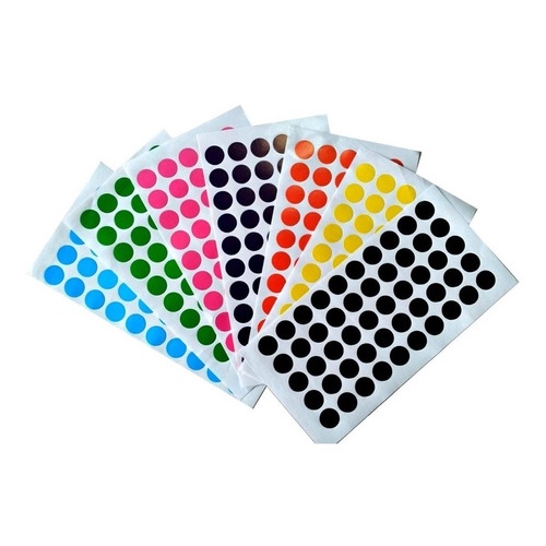 Etiquetas Adesivas Bolinhas 5 Cores 10mm 1000 Unidades ---- | Shopee Brasil