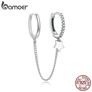 (1 Peça) Bamoer 925 Sterling Silver Star Whisperer Brincos Para Mulheres Declaração De Casamento Elegante Orelha De Pérola SCE914
