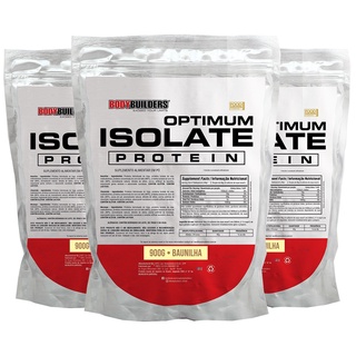 Kit 3x Whey Optimum Isolate Proteinn 900g - Suplementos Para Academia e Musculação - Bodybuilders
