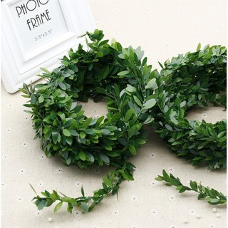 2M Arame De Ferro Folha Verde Artificial Rattan De Vinha Para Decoração De Carros De Casamento Flores De Grinalda De Bricolage