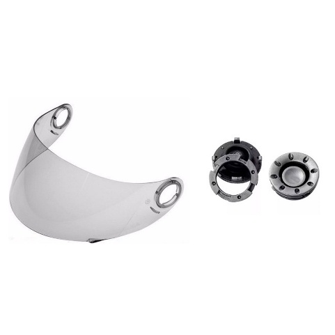 Viseira capacete + kit Reparo Shark S650 - S600 - S700 - S800 - S900 - Openline Polivisor 2.2mm Cristal 1663c - 1172p