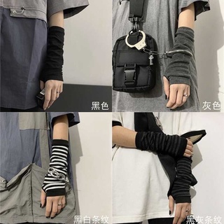 Punk Sweater Girl Tide Net Red Show Thin Lazy Hip-hop Wind Korean Black Gloves Lamb Coat C Goth Gloves Lolita Wrist Cuffs