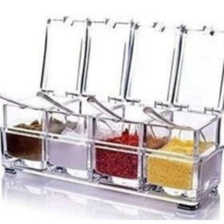 4 Porta Temperos Condimentos Acrílico Organizadores em Oferta na Shopee