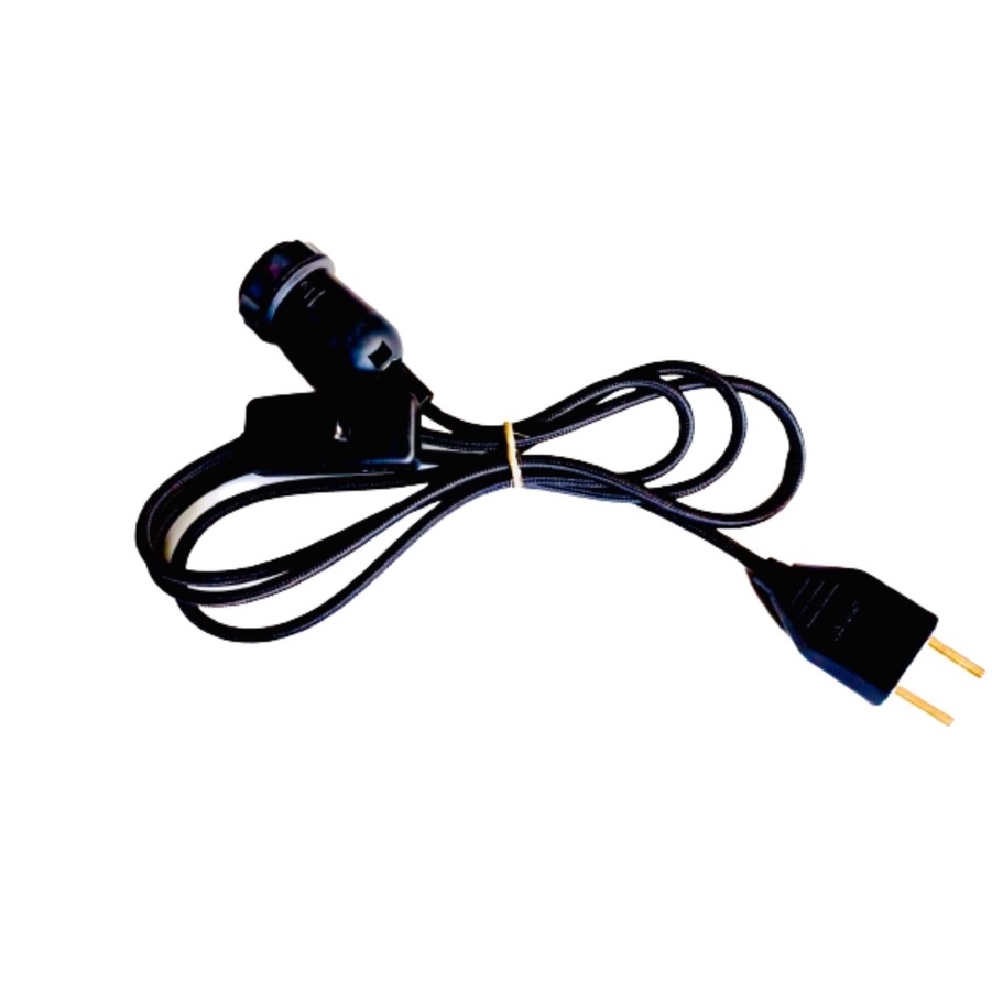 Kit rabicho de abajur com interruptor e soquete : preto 1,60mt