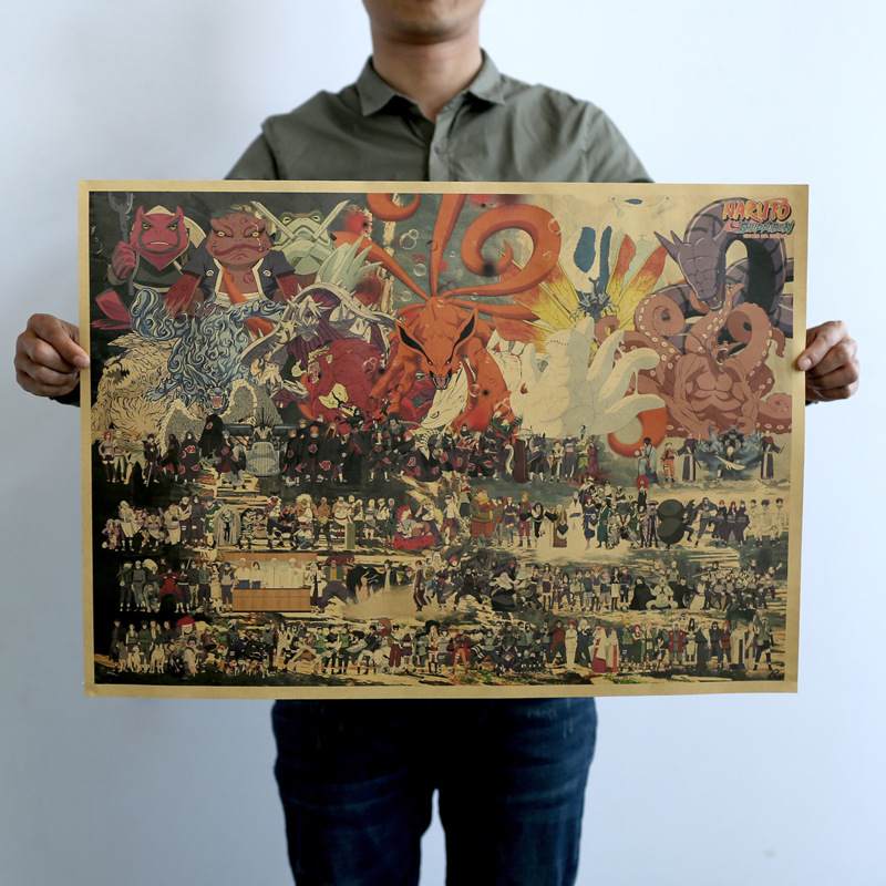 Naruto-Cartaz-Family Photo D'Italia Vintage Pôster Dormitório Decorativo Adesivos De Papel De Parede