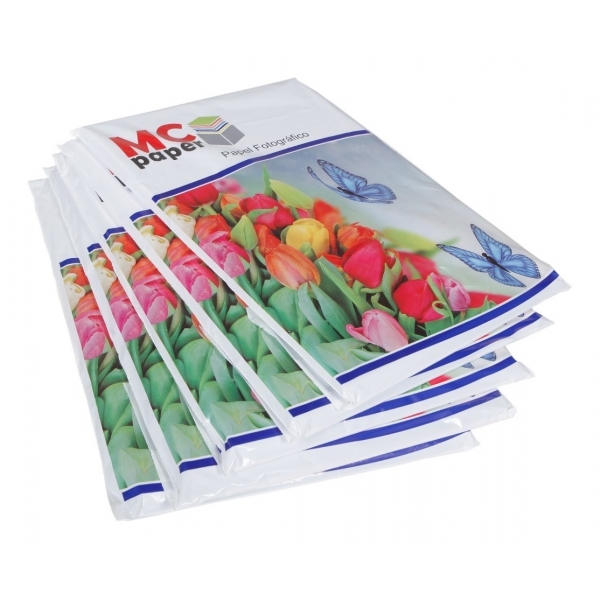 100 Papel Foto Glossy Auto Adesivo 130g A3 Á Prova Dagua Branco