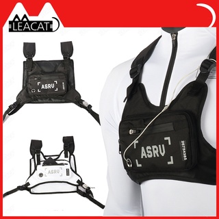 Leacat Mochila Peitoral Masculina Moda Hip Hop Bolsa Casual Funcional