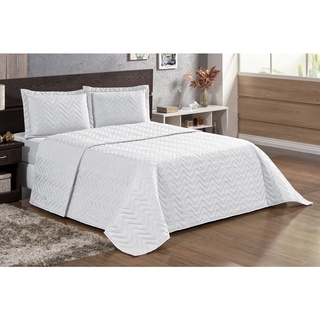 Cobre Leito Pratic Casal Queen 03 Peças - Branco (2,60m x 2,35m) 100% Poliéster